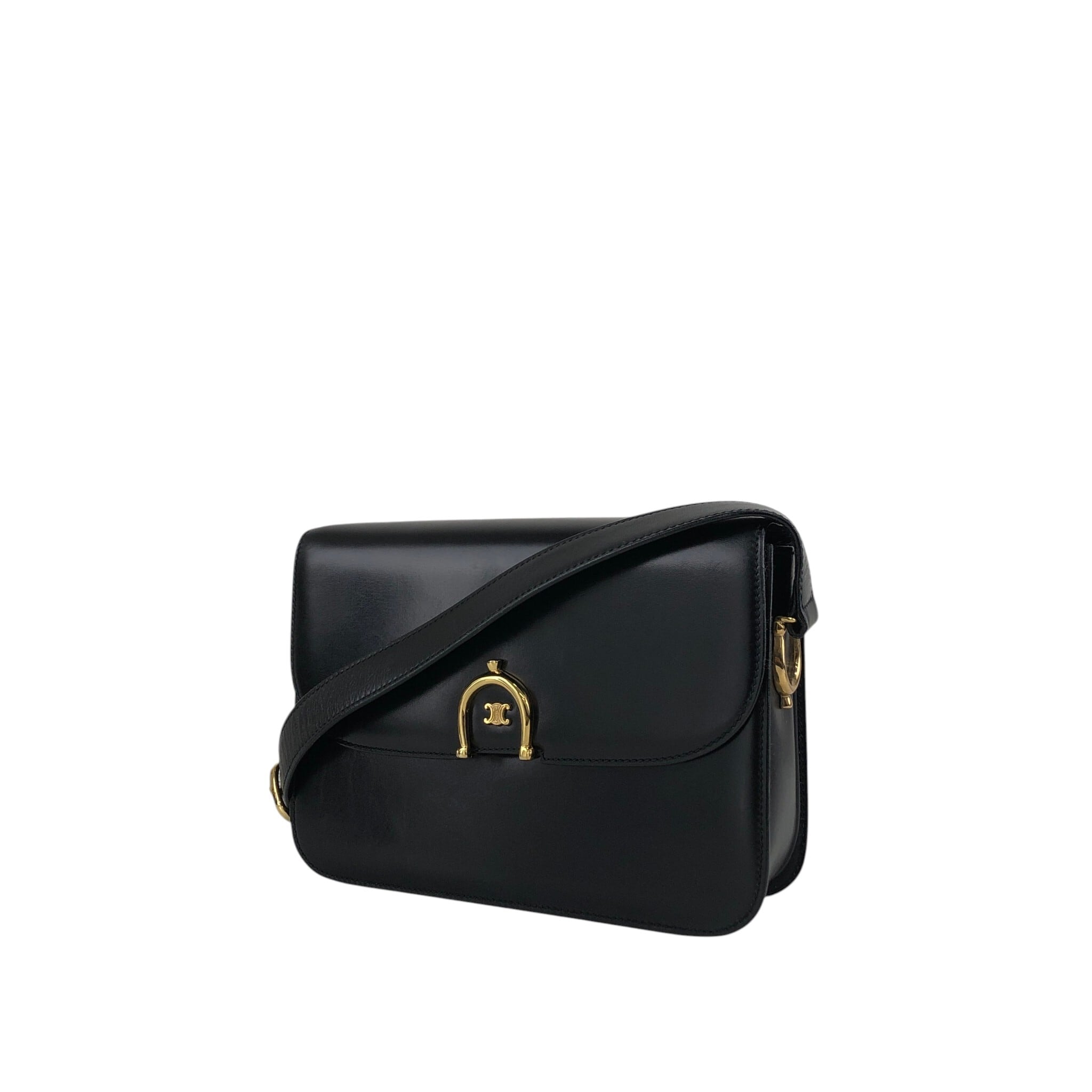 CELINE セリーヌ ショルダーバッグ ブラック トリオンフ レザー