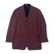 リネン シルク混 イタリア製 DONNA KARAN ダナキャラン 背抜き 3B テーラードジャケット 40/パープル系 メンズ