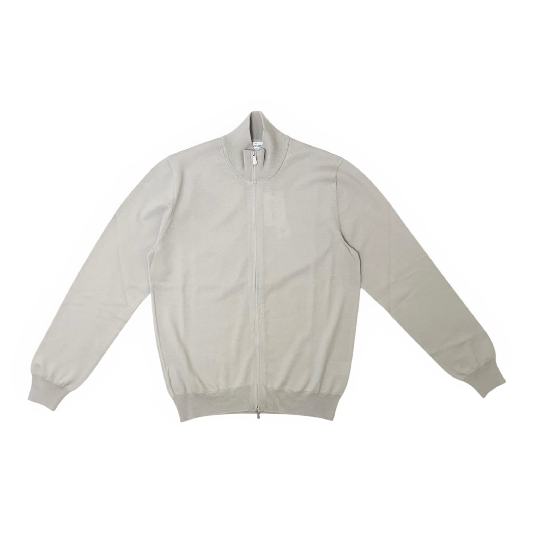GranSasso(グランサッソ) Stand Collor Merino Wool Knit Blouson(55144/14290/043)/GREIGE