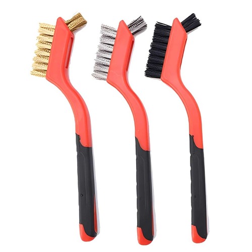 掃除グッズ ブラシ3本セット ナイロン 真鍮 ステンレス 多目的ブラシ 頑固汚れ 落とす ガスコンロ 油汚れ サビ取り キッチン 清掃ブラシ 隙間掃除 先端ブラシ付き 便利グッズ 掃除用品 住宅用クリーニング 小回りブラシ cw-a-6283