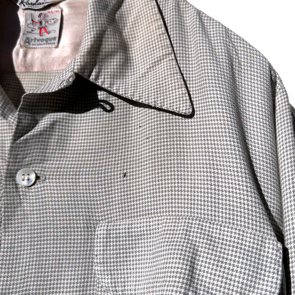 Artvogue of California] Vintage Houndstooth Check Rayon Open