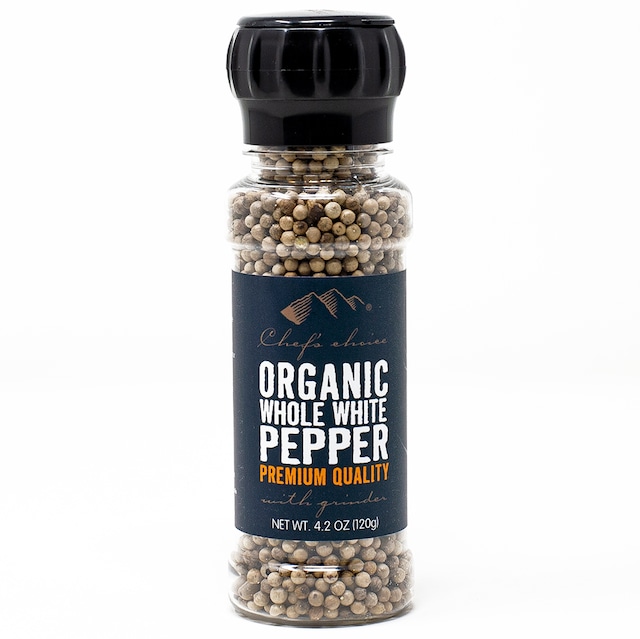 オーガニックホワイトペッパー ミル付き 120g Organic White Pepper 有機白こしょう