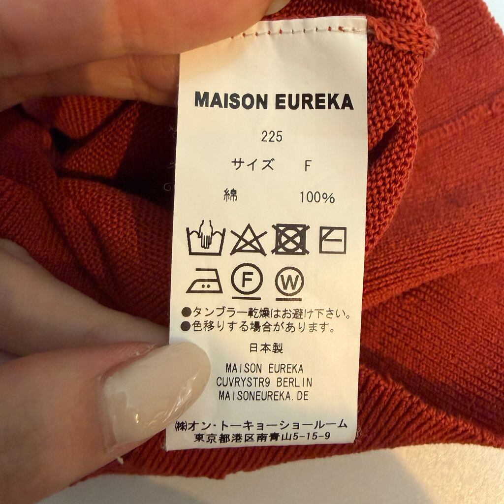 MAISON EUREKA メゾン エウレカ Sheer knit シアーニット 225 オレンジ