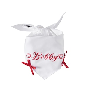 予約【Sallys】MERRY NAMING RIBBON BANDANA《White》