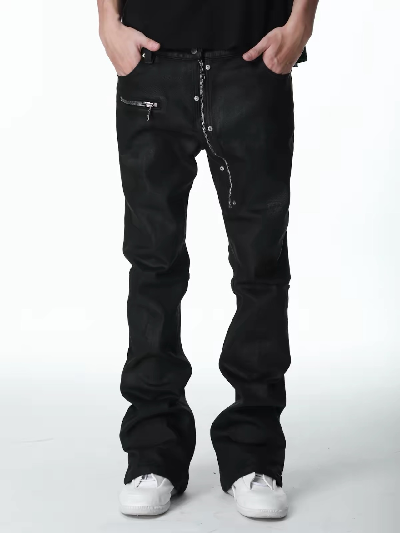 【SEXXDEVIL】Waxed Zip Skinny Denim