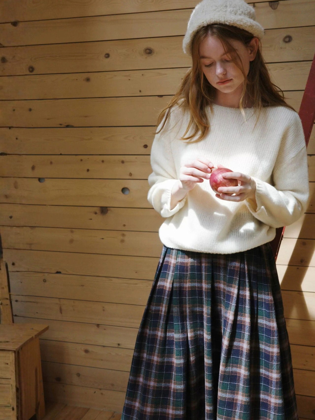 Forêt Tartan Check Wool Volume Skirt F0867