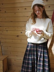 Forêt Tartan Check Wool Volume Skirt F0867