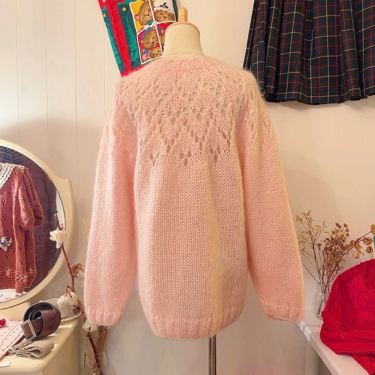 remake / bear pink knit cardigan