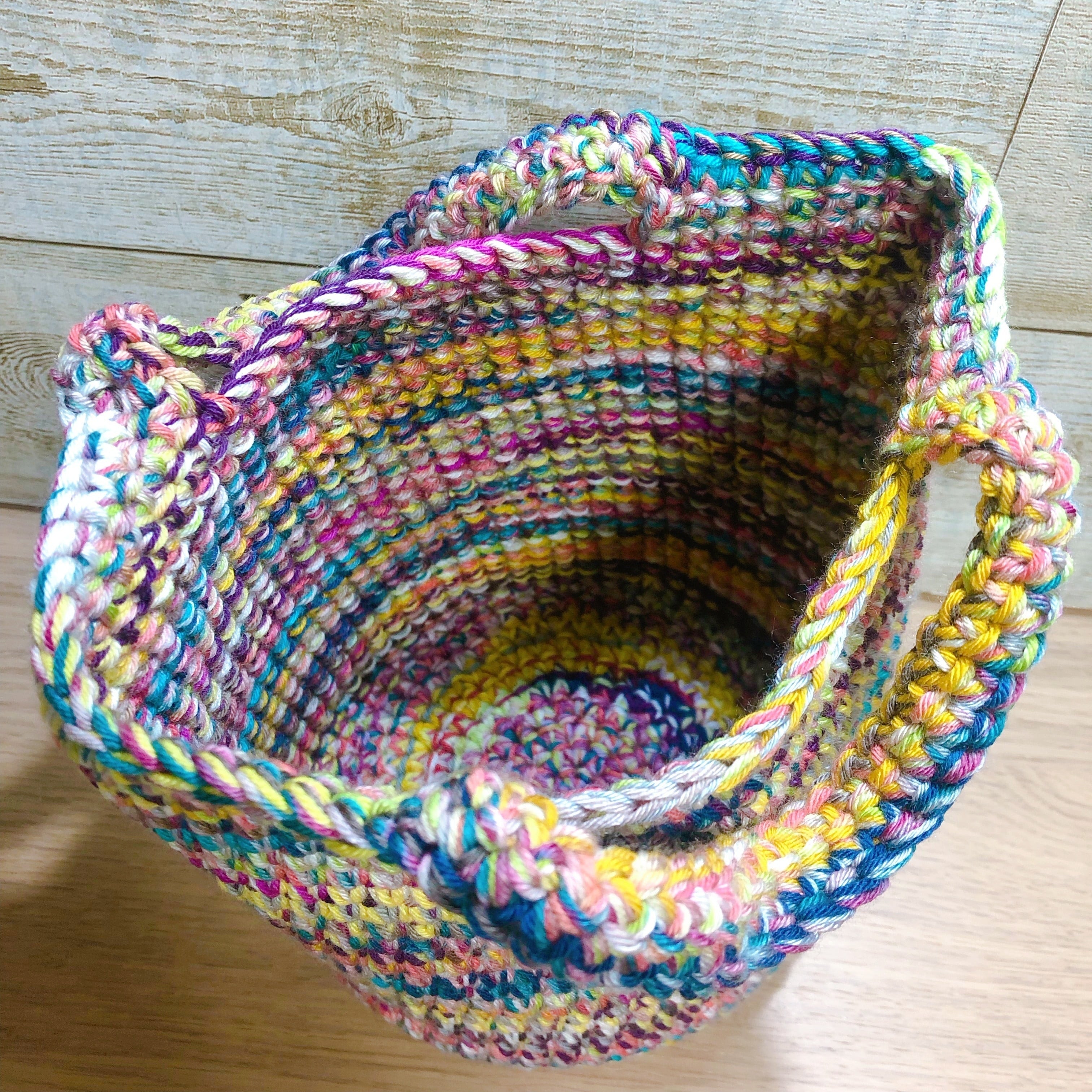 Scrap Yarn Basket Free Crochet Pattern