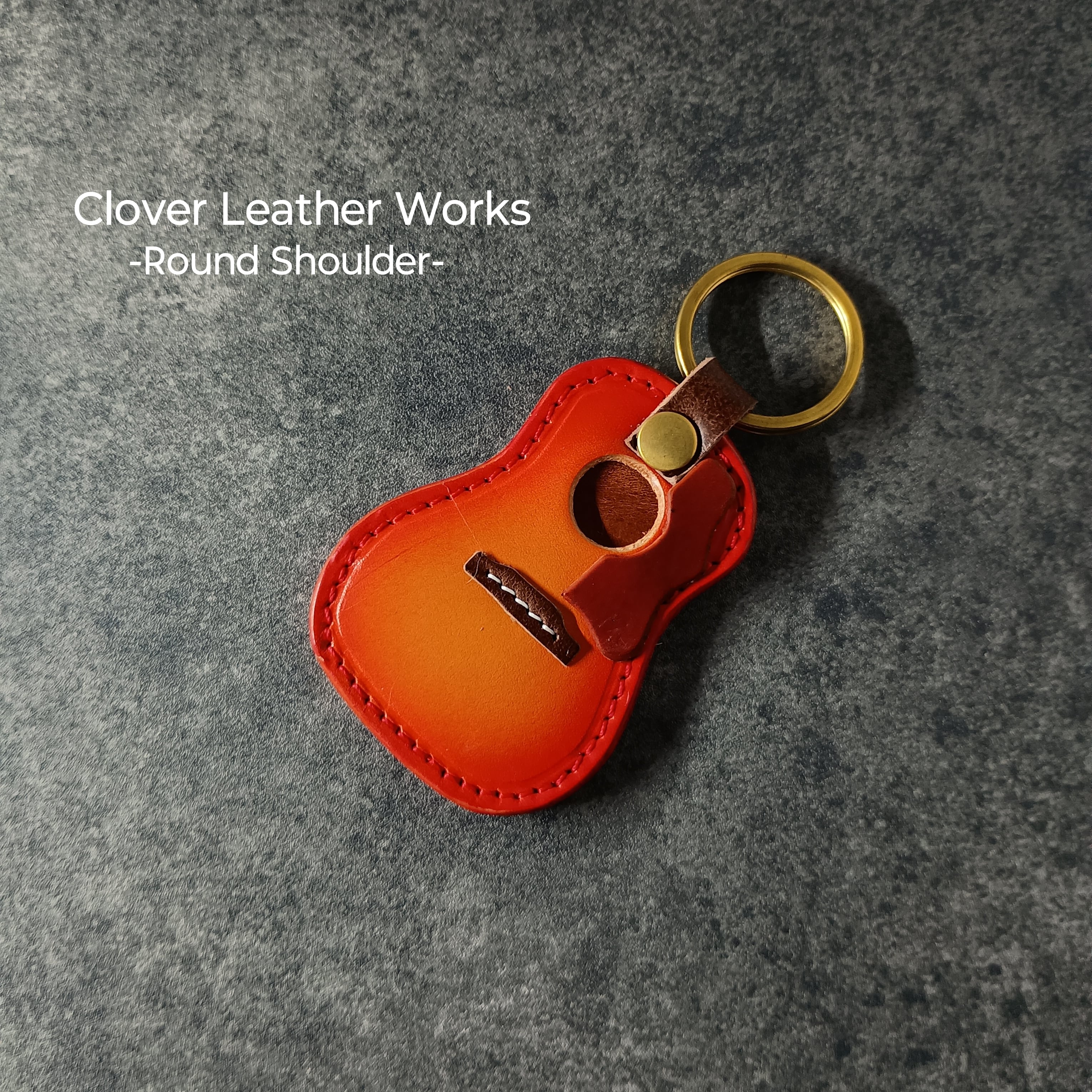 Guitar Key Ring RS (Round Shoulder / Buttero Leather)