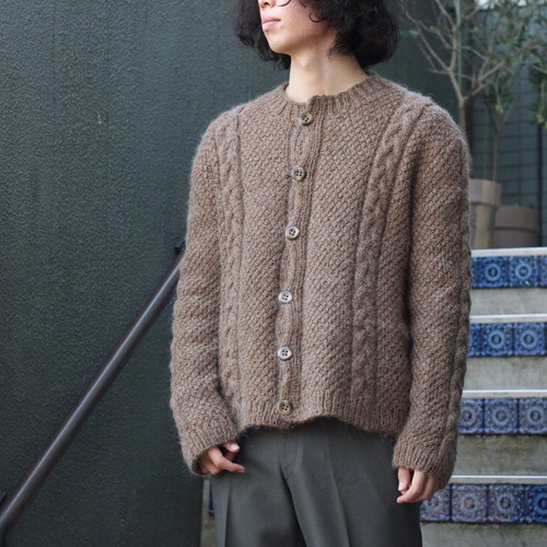 EU VINTAGE CABLE DESIGN TYROLEAN CARDIGAN/ヨーロッパ古着ケーブルデザインチロリアンカーディガン