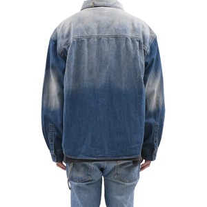 【WE11DONE】INDIGO BLUE PIERCED DENIM SHIRT