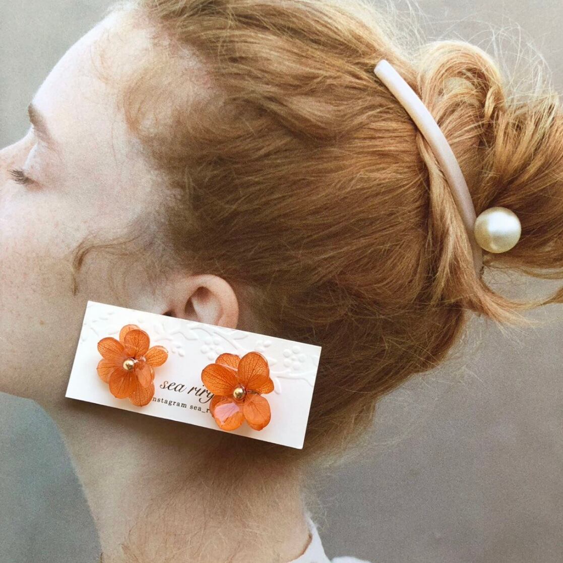 2499円✩アイヒメ山アジサイ✩*॰オリジナルピアス 樹脂 押し花 アクセサリー 2499円アイヒメ山アジサイ*॰オリジナルピアス 樹脂 押し花