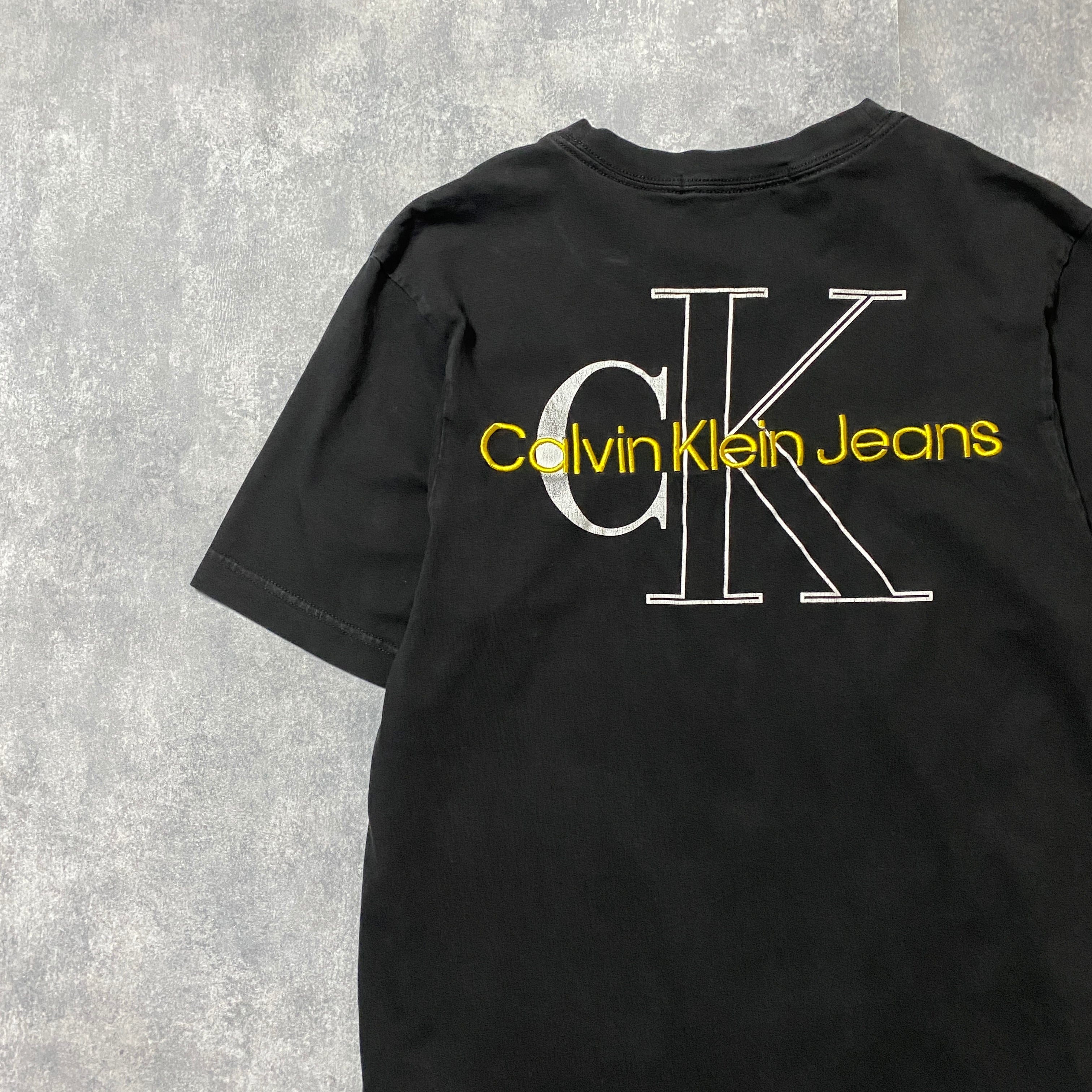 XLサイズ】カルバンクライン 刺繍両面ロゴ ブラック Tシャツ 