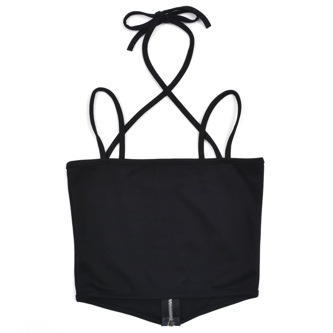 6/20新着】ZIP UPクロスストラップベアキャミ | VOLCAN&APHRODITE