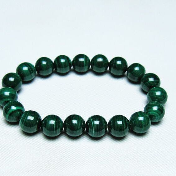 マラカイト ブレスレット 10mm 一点物 メール便可 [M便 1/10] 111-40424