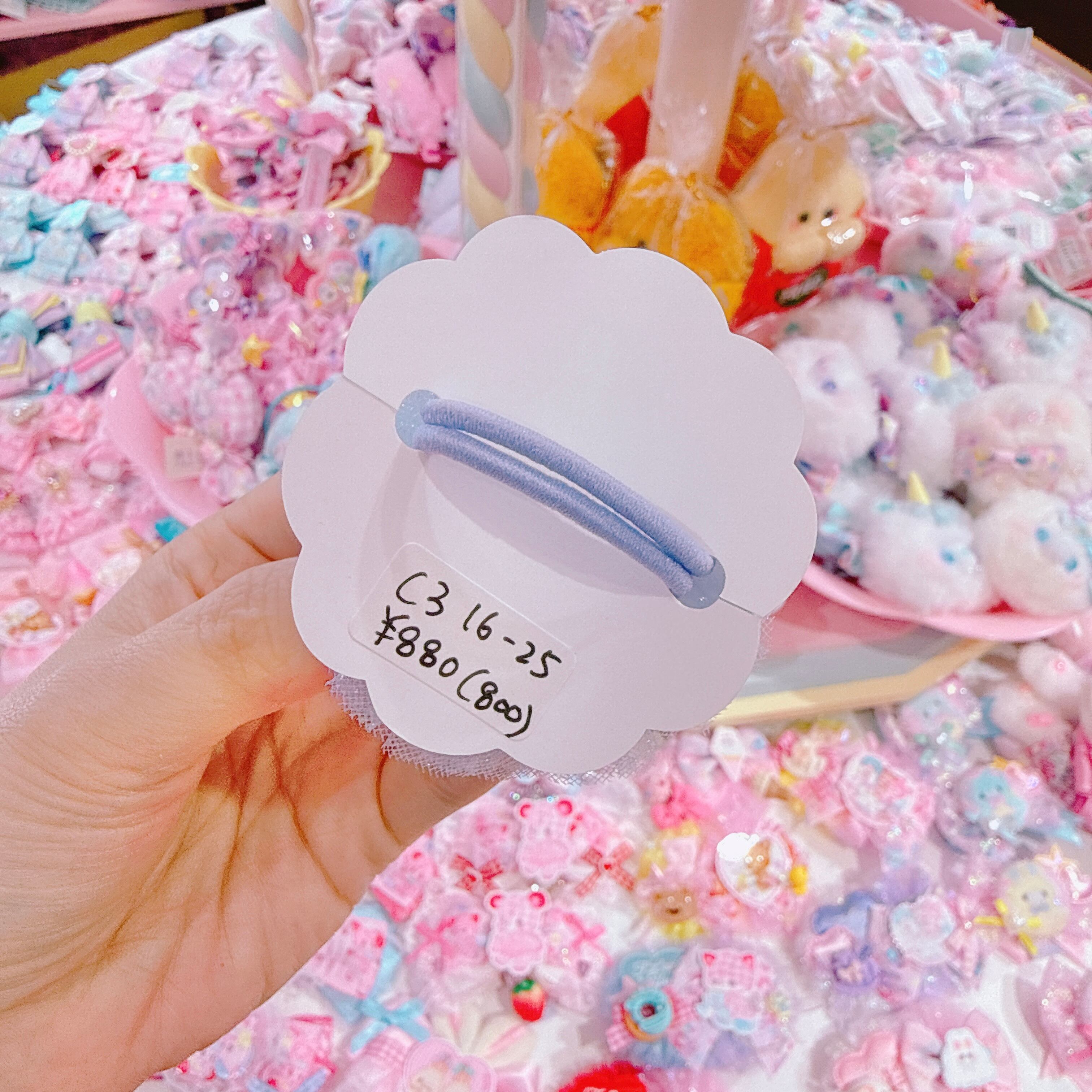 【C3】16-25ポンポンリボンヘアゴム