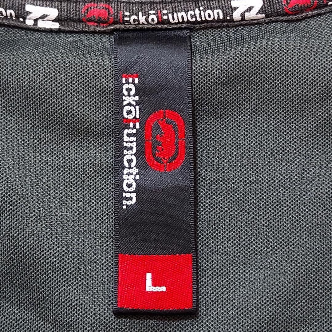 エコーアンリミテッド トラックジャケット リブ配色 ロゴ刺繍 L 黒 赤 グレー
