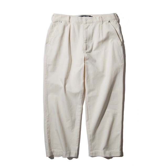 GOODHELLER " ONE TUCK WIDE STRAIGHT WORK PANTS " White