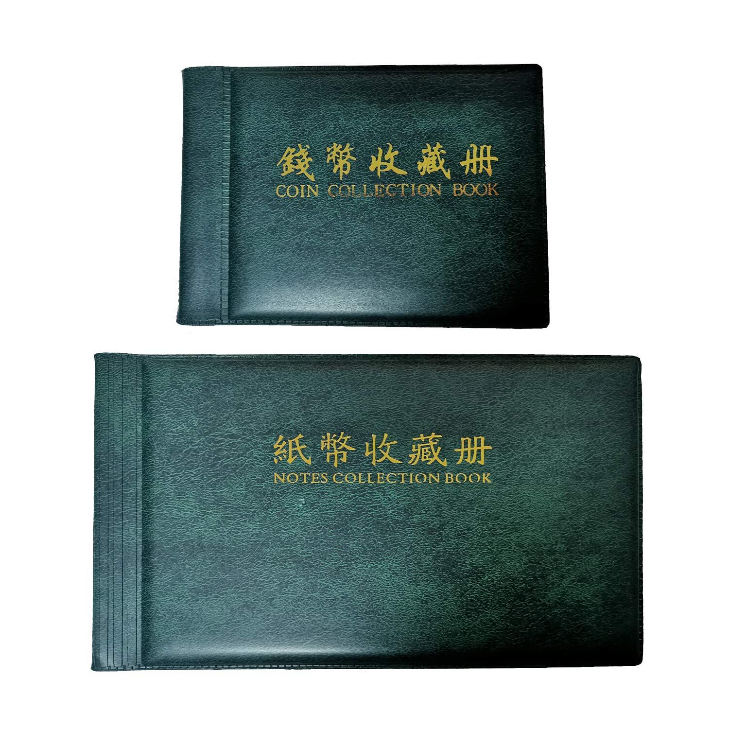 【努力特価】2冊セット 紙幣 コイン 収集 保存用 コレクション アルバム 優品質 30ページ 60ホルダー お金ポケット 通貨 収納ホルダー ケース (グリーン)