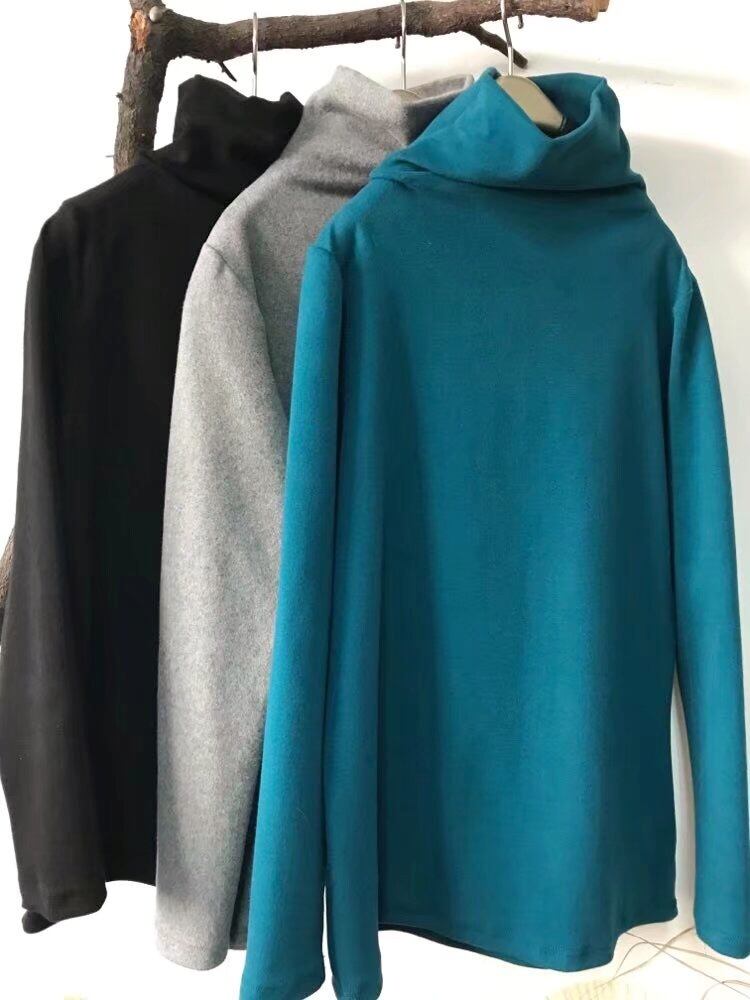 ウィンターソリッド カラーニットシャツ コットン 冬物 ソリッドカラー Yiranxuaディースワード64358806872