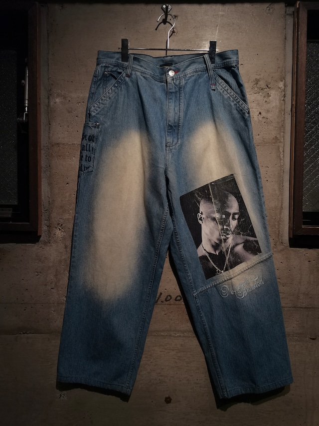 【Caka】"Makaveli Branded" Loose Baggy Denim Pants