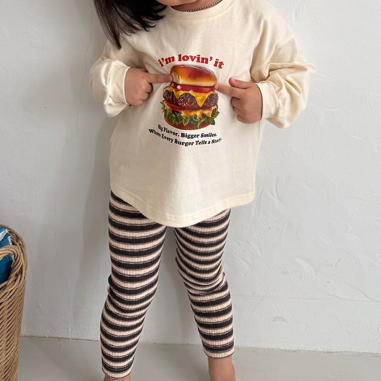 韓国子供服 / 26Autumn / 〖取寄〗Nightbebe / ハンバーガー長袖Tシャツ / キッズ服 * XS~XL*