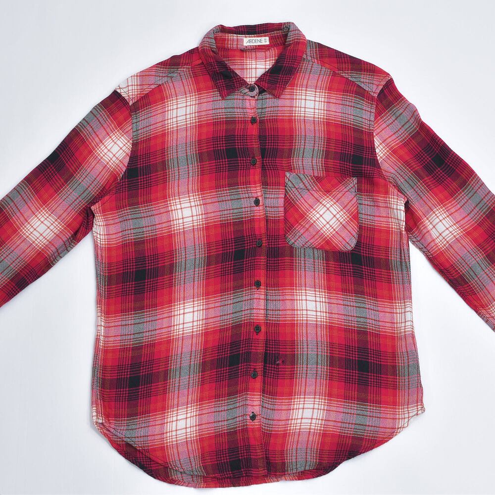 00s~ ARDENE オンブレ調 チェック レーヨンシャツ シャドー 00s~ ARDENE オンブレ調 チェック レーヨンシャツ シャドー