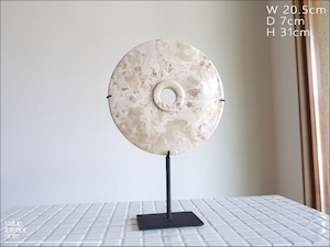 天然大理石オブジェCir/SL マーブル 置物 装飾 天然石アート 円形オブジェ カフェ装飾 飾り デコレーション 置き物 W20.5xH31cm