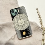 受注生産 iPhoneケース グレー背景の月相天文盤｜天体図 STAR080B
