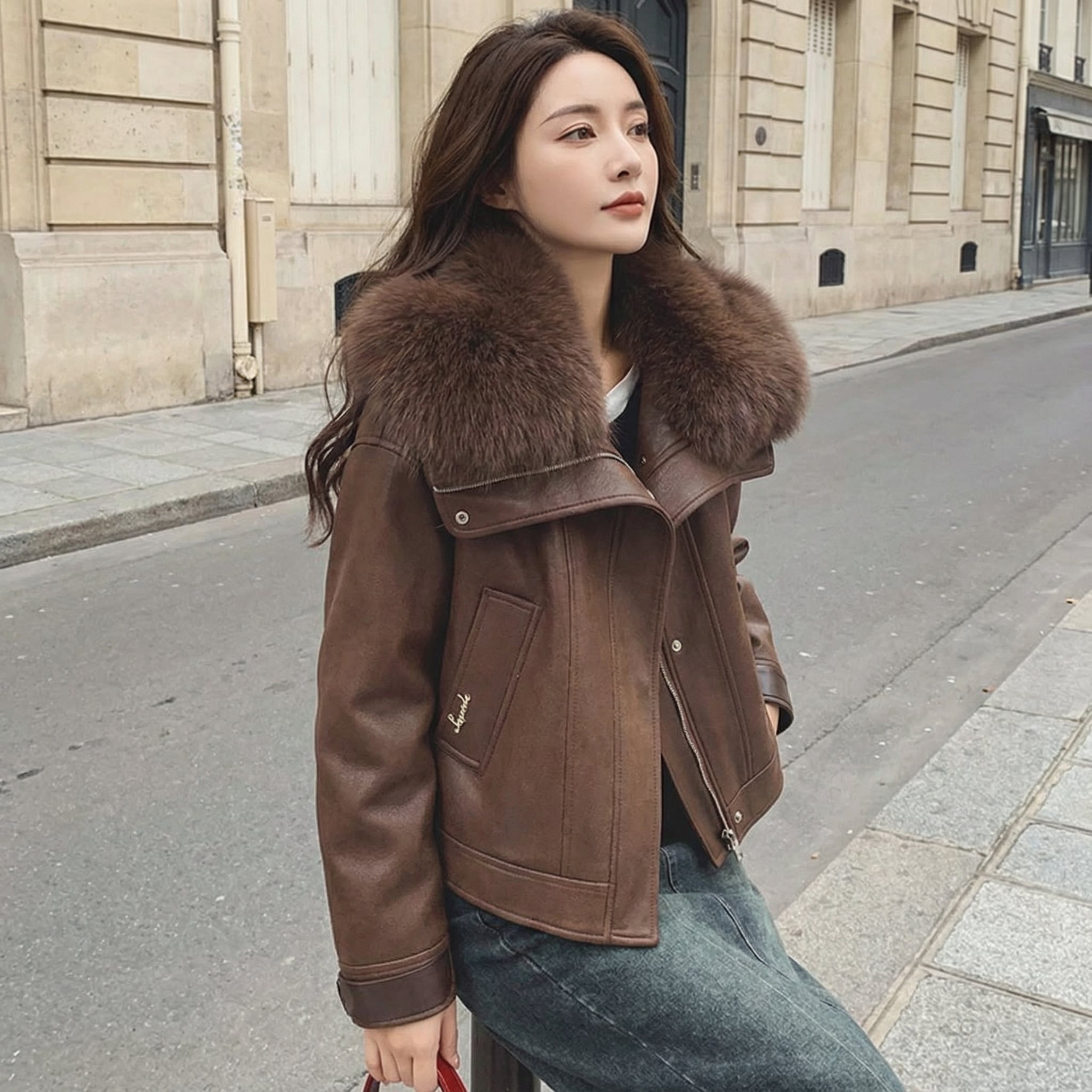 Big fur collar down jacket 00273