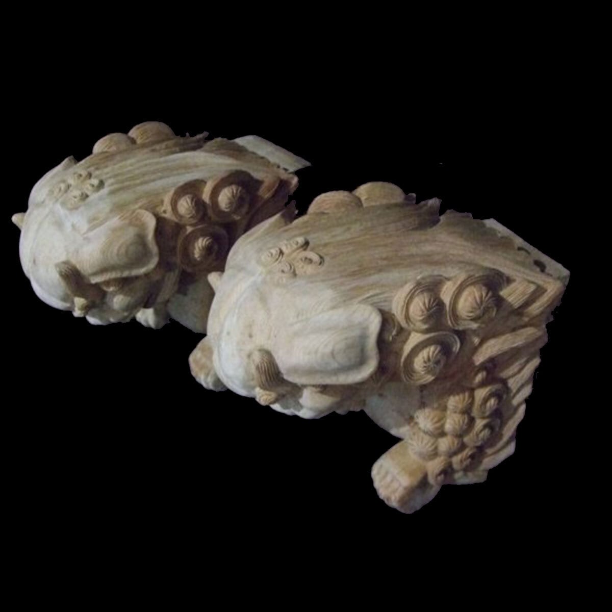 獅子鼻】 社寺仏閣、山車、だんぢり 木鼻6寸 1組(2体 獅子鼻】 社寺仏閣、山車、だんぢり 木鼻6寸 1組(2体
