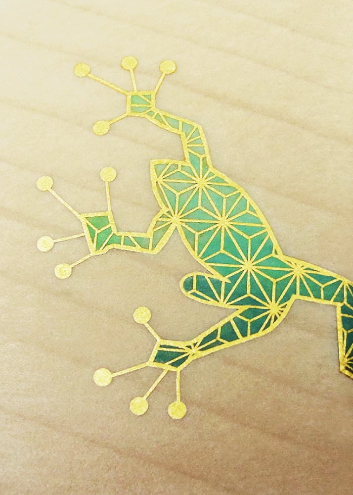 截金 名刺入れ kirikane 麻の葉蛙 | caeru