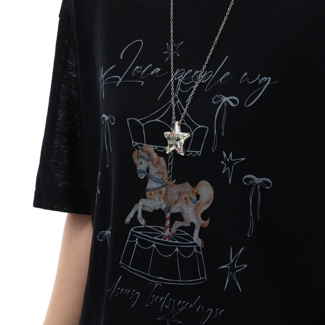merry-go-round design short-sleeved T-shirt　メリーゴーランドデザイン半袖ティー　J1903