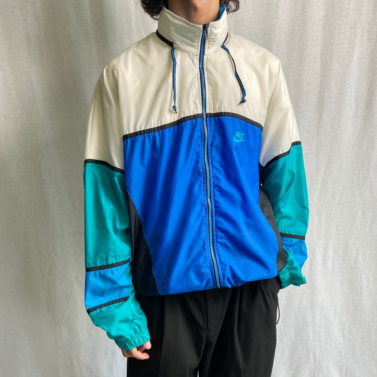 90年代 NIKE ナイキ 銀タグ ナイロンジャケット トラックジャケット ス