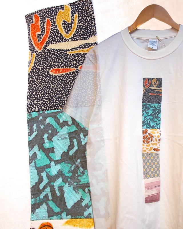 KIMONO T-shirt -MIXED FABRIC- / フレーム Tシャツ パッチワーク