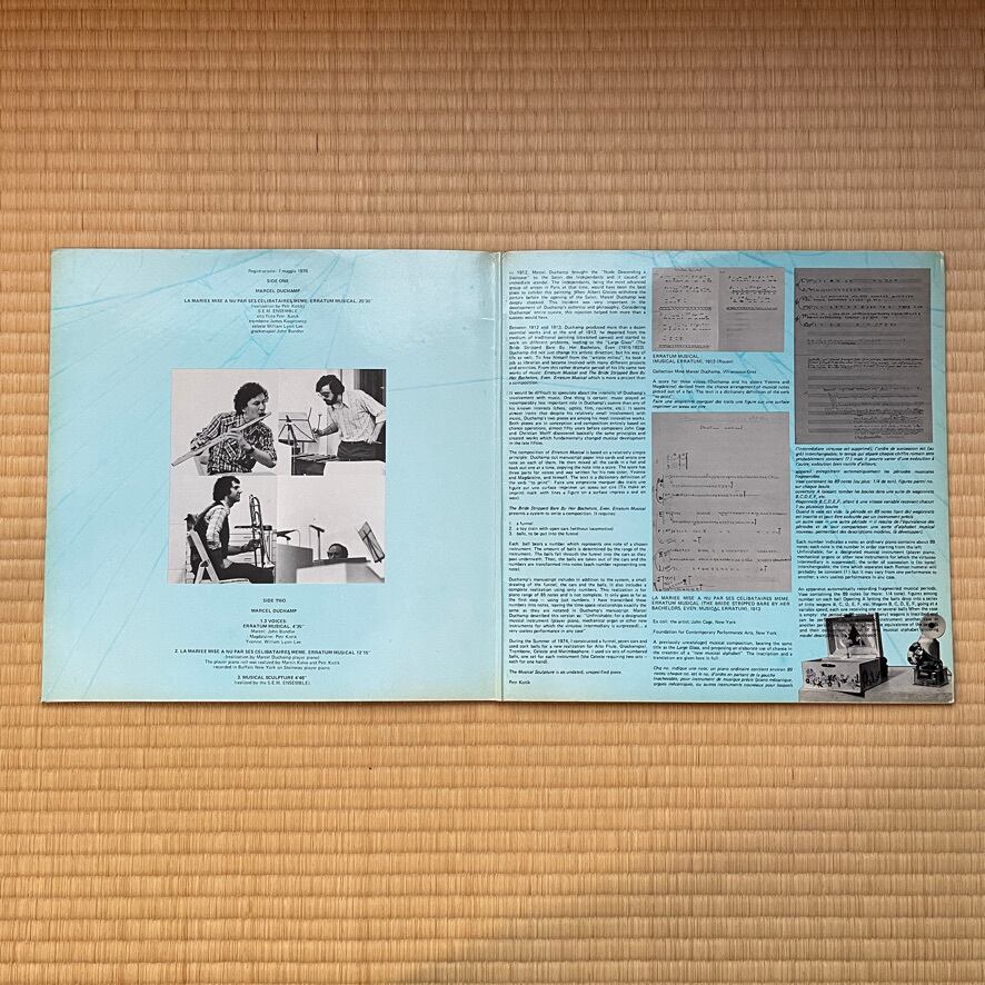 絶版LP輸入盤 中古 LP】マルセル・デュシャン Marcel Duchamp The