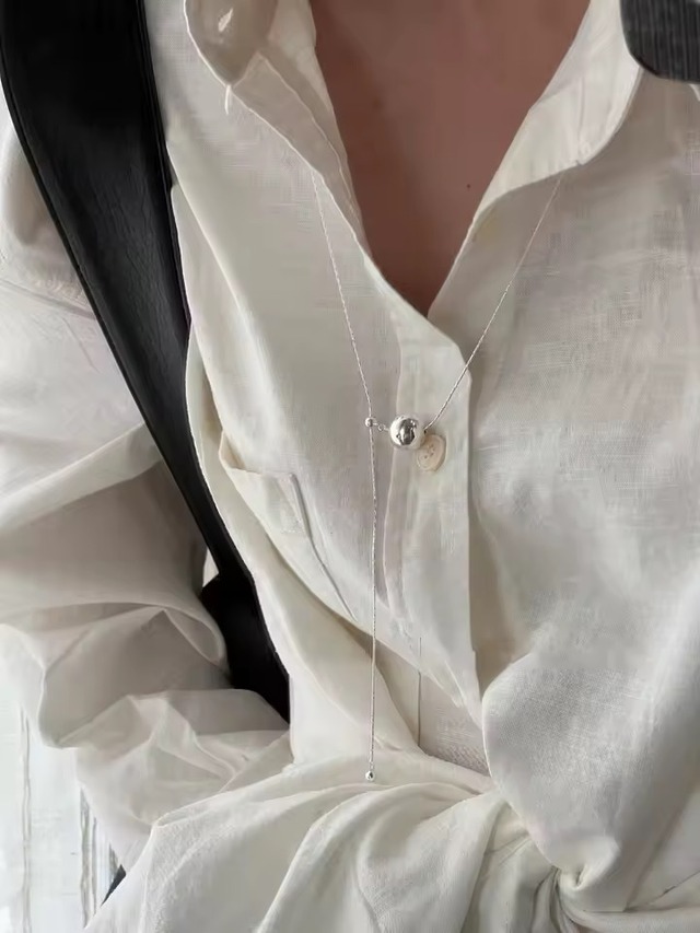 S925 Big ball slide necklace (N235)