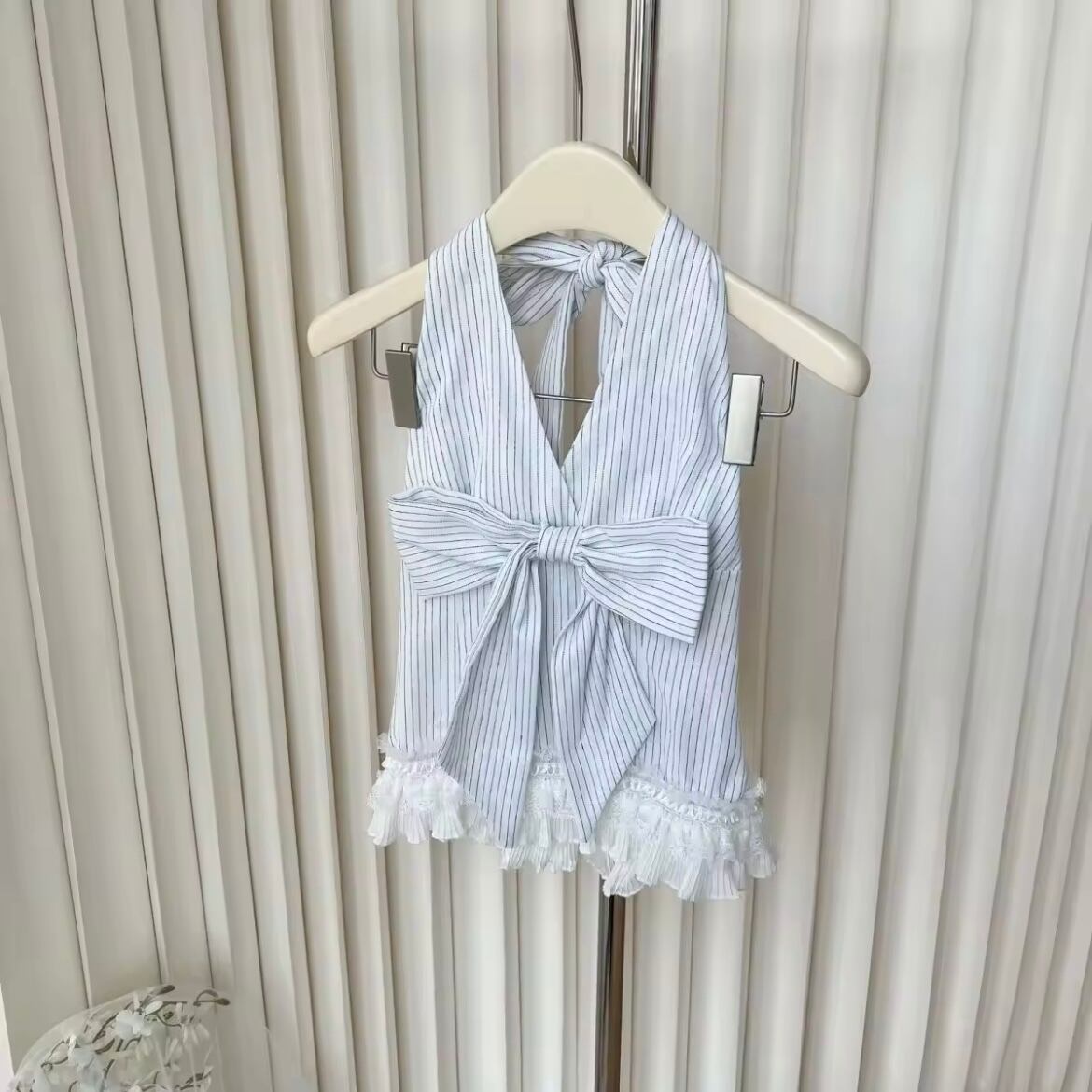 halter neck ribbon tops