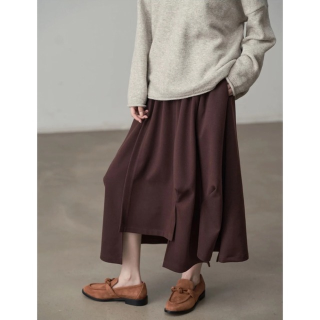 Layered drape skirt【2color】 C1353
