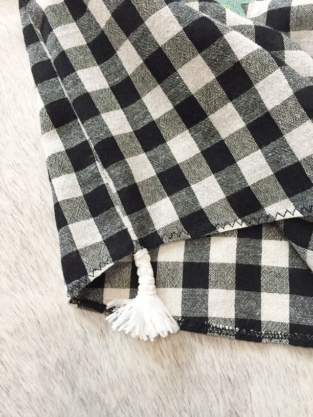 名前・イニシャル入り/ギンガムチェックビッグTブラウス 80cm / 90cm / 100cm