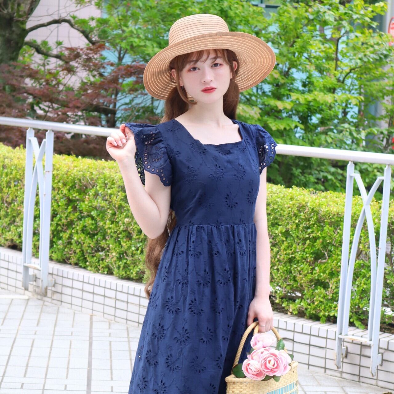 736【セール中】夏用ワンピース フリルスリーブ ホームウェア＆外出用