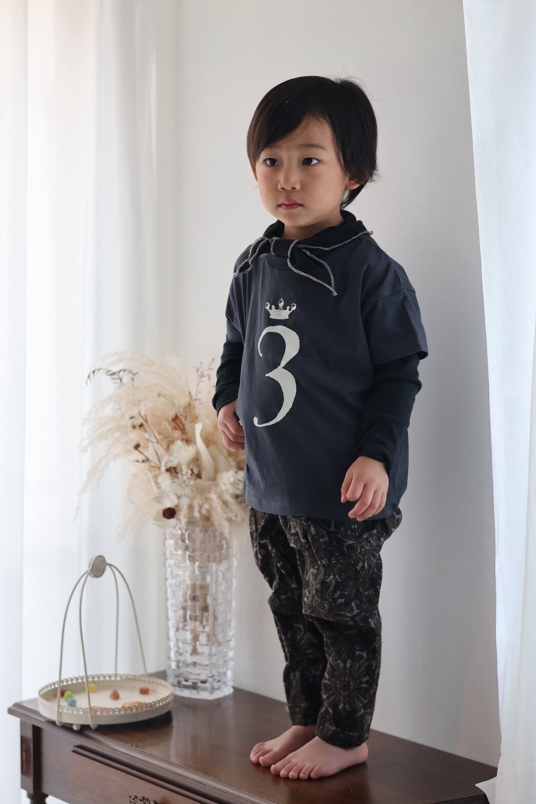 【即納/送料無料】Number Tee for / charcoal