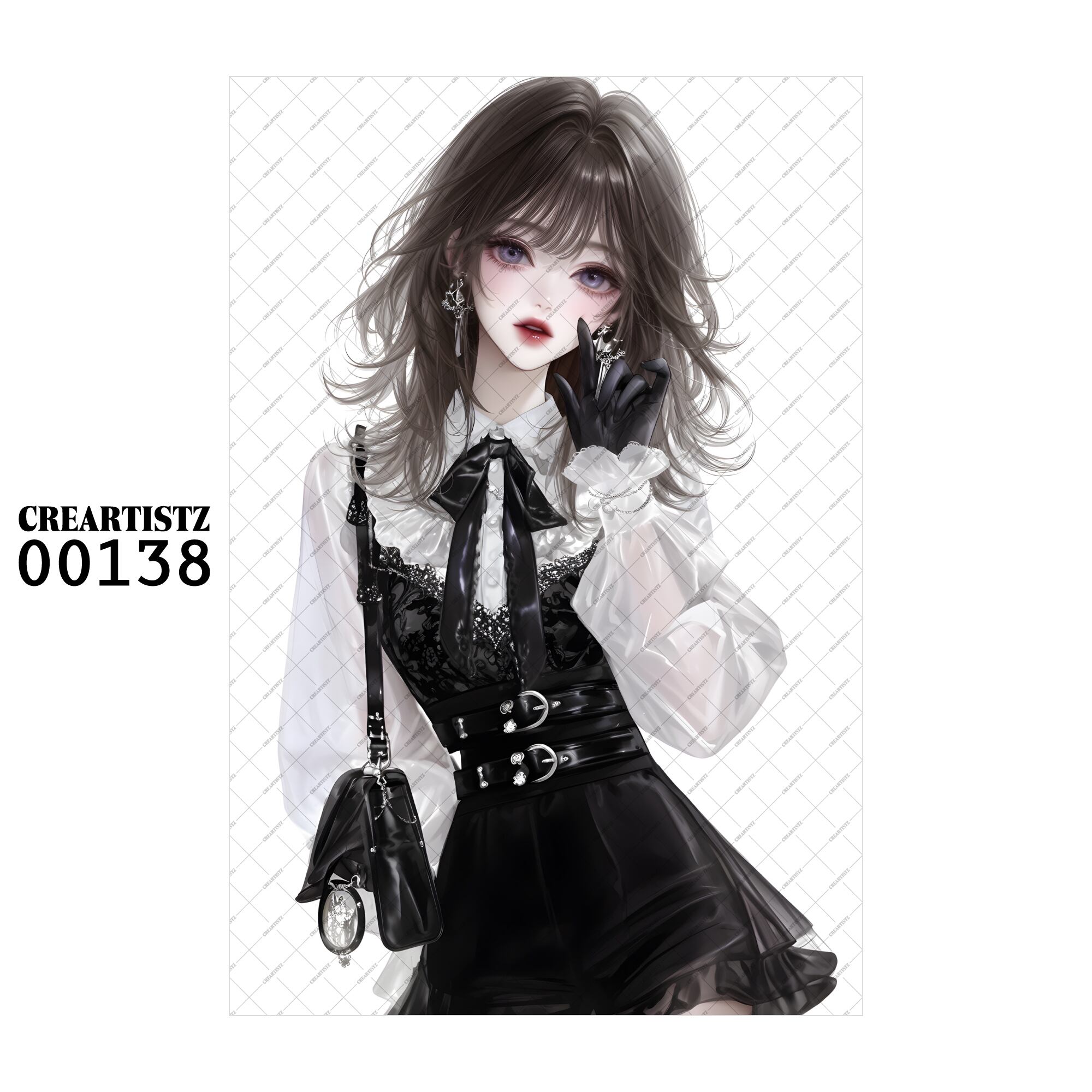 00138 ガール キュート オリジナル ペーパー/ステッカー 4枚セット CREARTISTZ