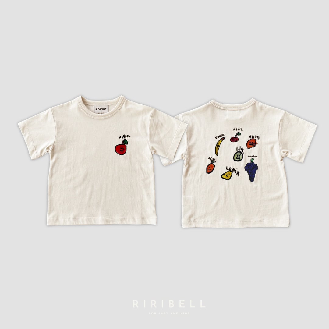 【GROWN】Organic Fruit Salad Tee - Milk