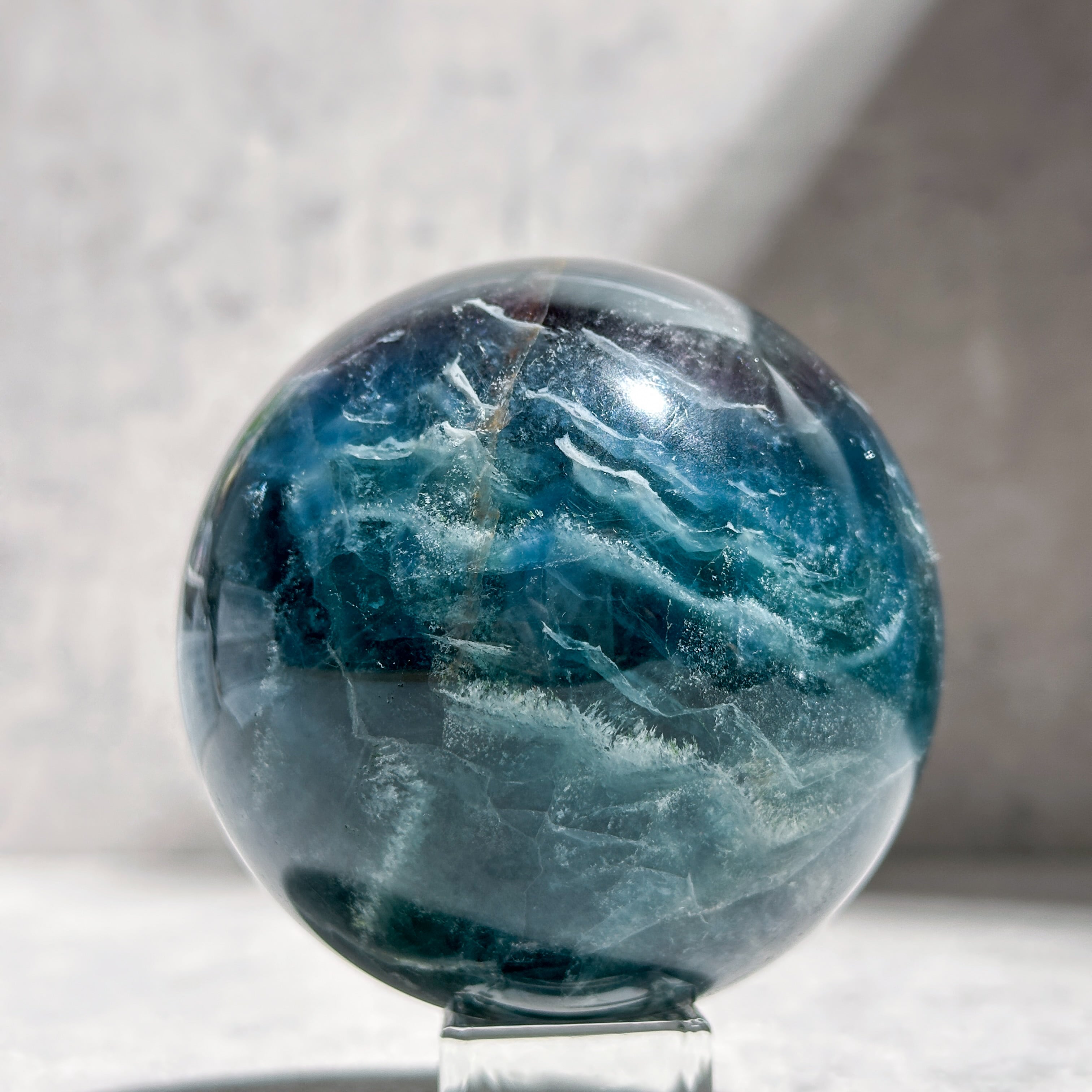 ブルーフローライト スフィア（丸玉）51◇ Blue Fluorite ◇天然石