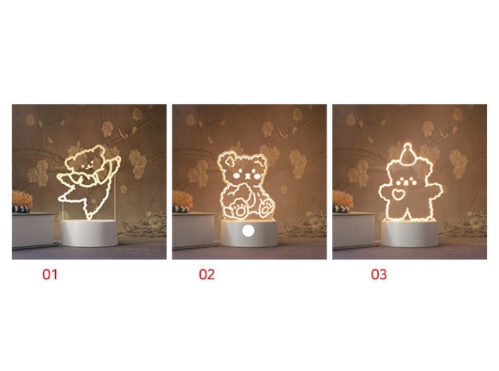 bear LED room light 3types / ベア アクリル ルームライト テーブル