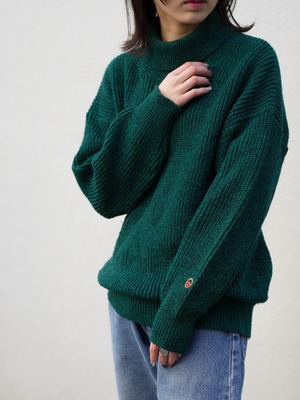 BUSNEL Dark Green Turtle Neck Sweater Made In France