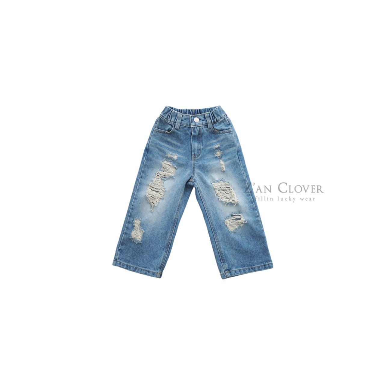 [Z’AN CLOVER] Heavy Damage Denim Pants +fee3 / [지안클로버] 헤비데미지데님팬츠