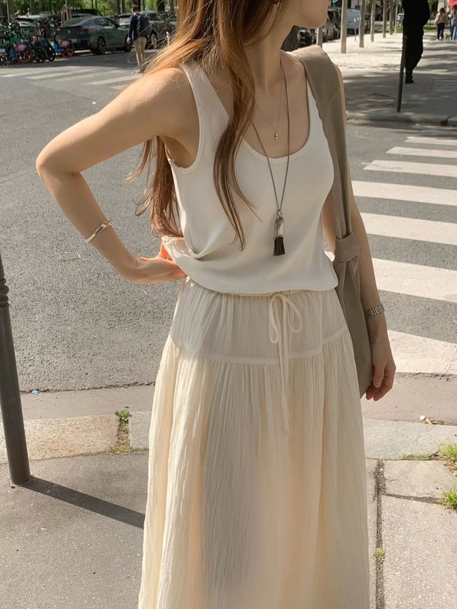 (OUNCE) crinkle skirt